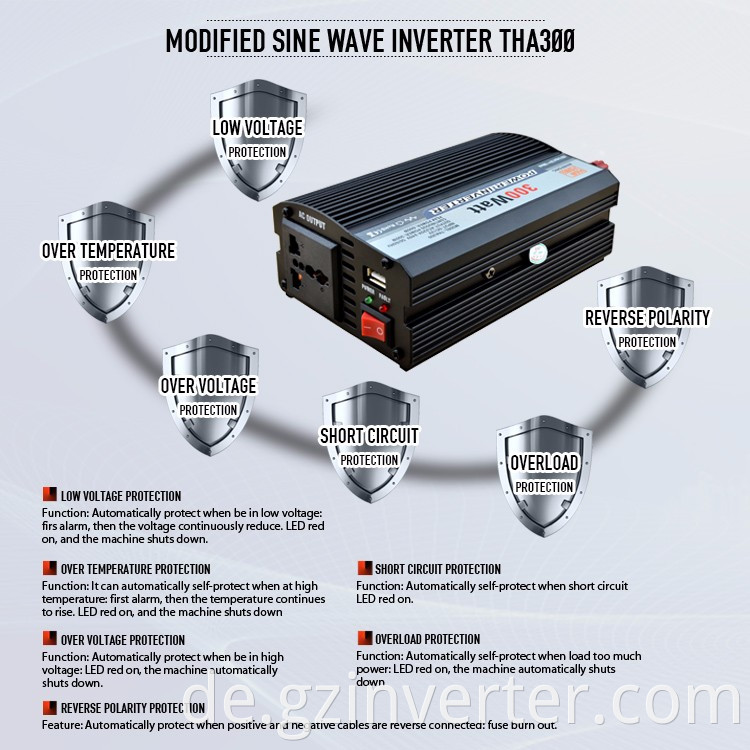 dc 12v to ac 240v car power inverter 2000w convert